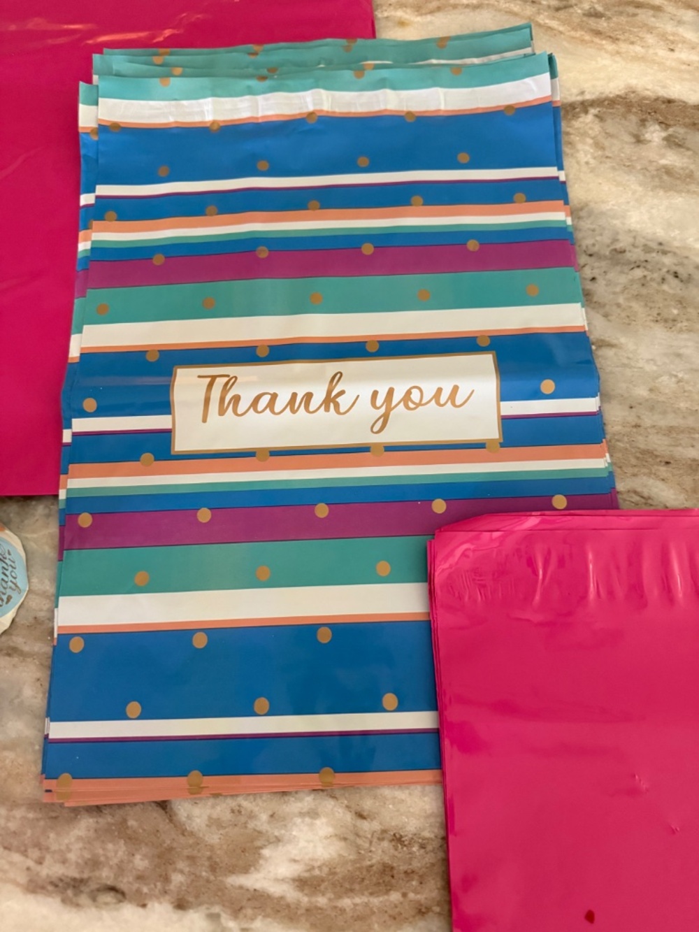 POLY Mailers Bundle - 30(10 x 13), 20(14.5x19), 500 Thank You Stickers, 20 Cards - Picture 3 of 6